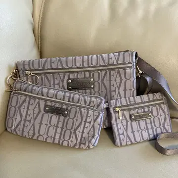 FAUCHON 미니백 파우치 2종 3세트 베이지