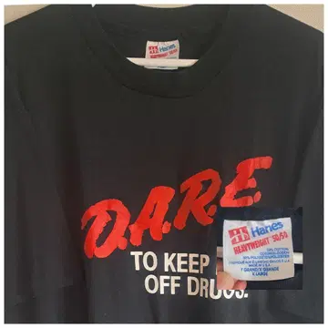 90년대 USA제 DARE 싱글 스티치 블랙 XL 레어 Hanes