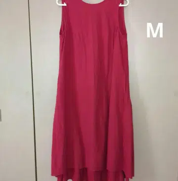 심메 슬리브리스 백 오픈 플레어 원피스 린넨 M