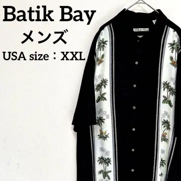 빅 실루엣 반팔 알로하 셔츠 블랙 계열 men's [XXL] 야자수