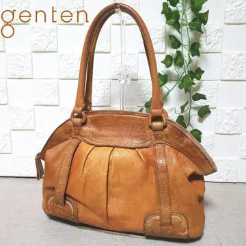 [새상품급] genten 겐텐 핸드백 가죽 토트백 카멜