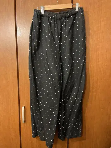 어반 리서치 도어스 린넨 도트 이지 팬츠 블랙 검정