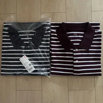 UNIQLO 드라이 카노코 보더 피케 셔츠 반팔