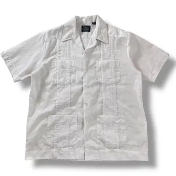 HABAND GUAYABERA 쿠바 셔츠 오픈 카라 셔츠 화이트