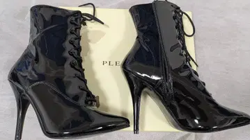 PLEASER 블랙 하이힐 부츠 SEDUCE-1020