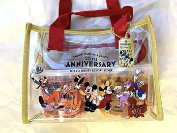 디즈니 스토어 도쿄 디즈니 리조트 25주년 비닐 백 (참 포함)