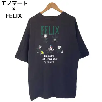 모노마트 FELIX 캐릭터 티셔츠 프린트 반팔 블랙 L