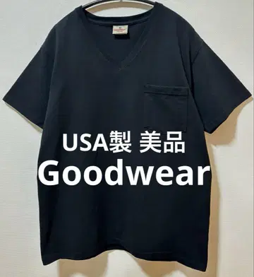 새상품급 USA제 Goodwear 굿웨어 포켓 V넥 헤비 웨이트 티셔츠