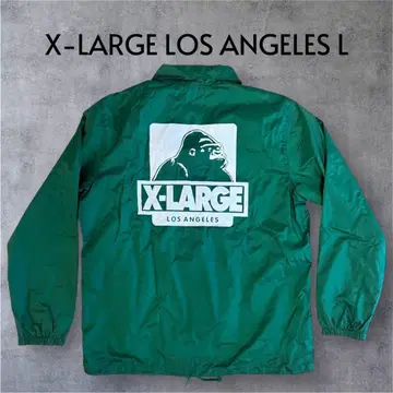 [컨디션 최상] X-LARGE 나일론 자켓 그린 고릴라 로고 L 사이즈
