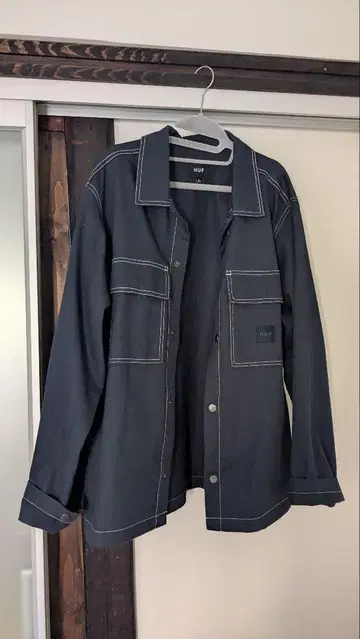 HUF 네이비 긴팔 셔츠 L