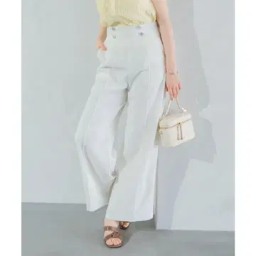 화이트 하이웨스트 와이드 팬츠 택 포함 새상품