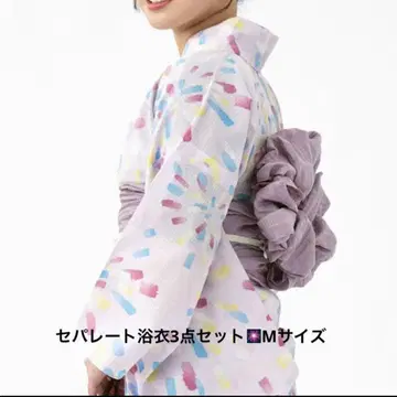 여성용 세퍼레이트 유카타 불꽃놀이 패턴 M 3개 세트