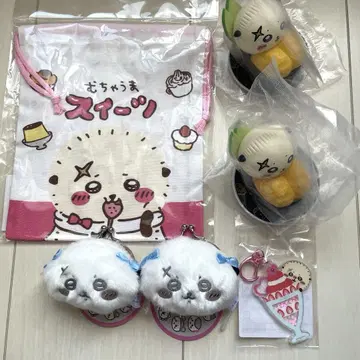 치이카와 (먼작귀) 랏코 미니 가마구치 리본 디저트 복조리 키링 스시