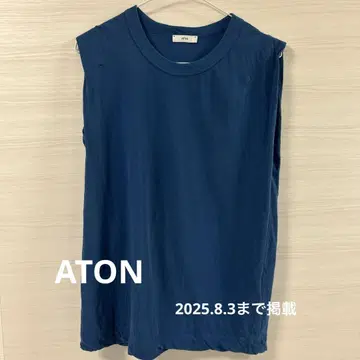 ATON 블루 계열 슬리브리스 티셔츠 온워드 카시야마