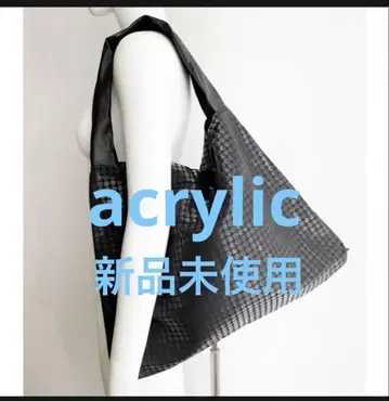 아크릴릭 사카 마사코 미사용 새상품 토트 경량 블랙 도트 일본제 2WAY