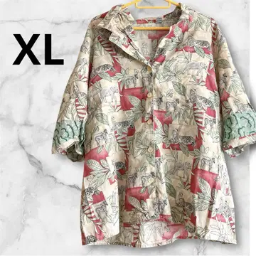 Kathy 반팔 셔츠 1X 동물 프린트 XL 애니멀 동물 셔츠