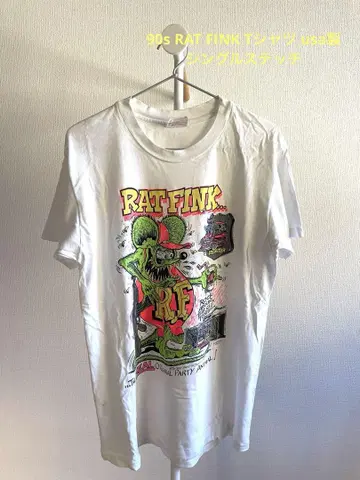 레어 90s RAT FINK 티셔츠 USA제 싱글 스티치