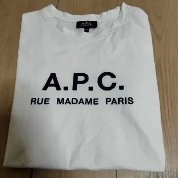 A.P.C. 로고 자수 화이트 티셔츠 XS