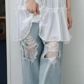 레이스 데님 팬츠 Kastane 카스타네