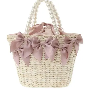 Maison de FLEUR 펄 핸들 메이즈 리본 카고바 핑크
