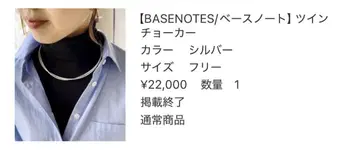 BASENOTES 실버 트윈 초커 프리 사이즈