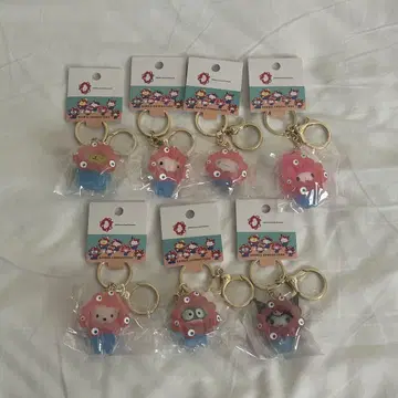산리오xakuaku 콜라보 클리어 키링 컴플리트 세트