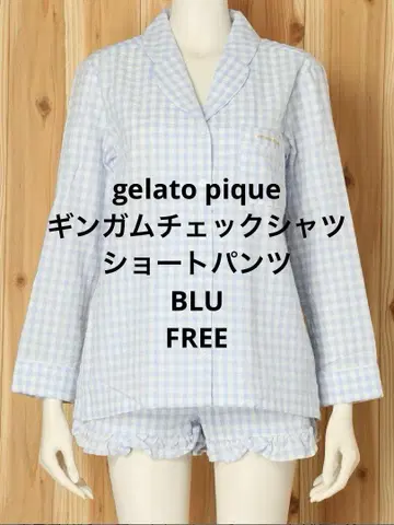 gelato pique 깅엄 체크 셔츠 숏팬츠 블루 F 사이즈