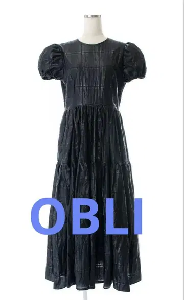 OBLI 오블리 퍼프 슬리브 블랙 원피스