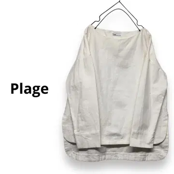 Plage 코튼 린넨 블라우스 와이드 풀오버 면 린넨 티셔츠