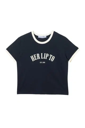herlipto 어반 베이직 링거 티셔츠 네이비