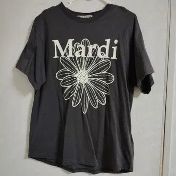 2회 착용 Mardi Mercredi 꽃무늬 티셔츠 그레이