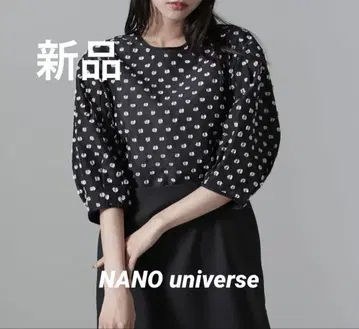 [새상품] 나노 유니버스 컷 자카드 폼 슬리브 블라우스