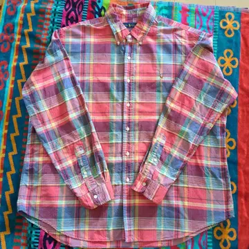 Ralph Lauren 긴팔 셔츠 2XL 핑크 계열 체크
