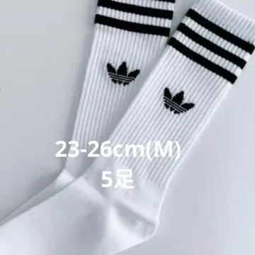 새상품 아디다스 화이트 양말 23-26cm (M) 5켤레