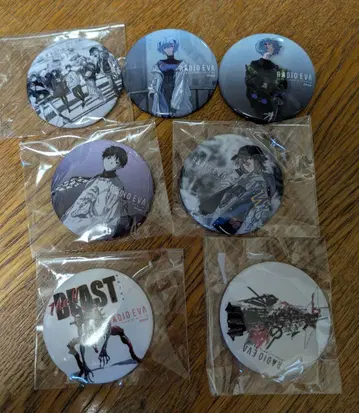 RADIO EVA 캔뱃지 7개 세트 에반게리온
