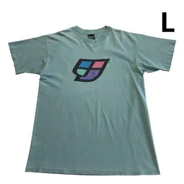 90s USA제 양면 프린트 티셔츠 L 라임 그린 Windows