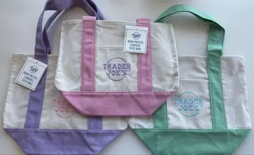 Trader Joe's 미니 토트백 세트 한정판 파스텔 컬러 3색 세트
