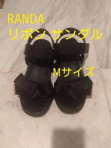 RANDA 리본 블랙 컬러 샌들 M 사이즈