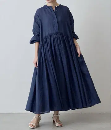 새상품급 BEARDSLEY 정가 3.5만 24SS 린넨 개더 원피스