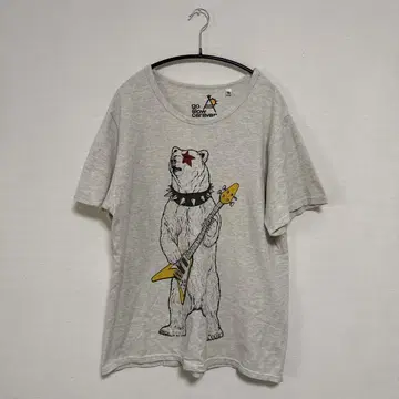 go slow caravan 곰 메탈 밴딩 기타 고유명사 티셔츠 그레이