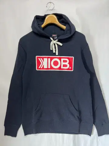 예쁜 KIOB 로고 프린트 후디드 후드티 네이비 이요켄 M 사이즈