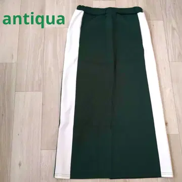 antiqua 안티카 라인 배색 스커트 그린 프리 사이즈 저리