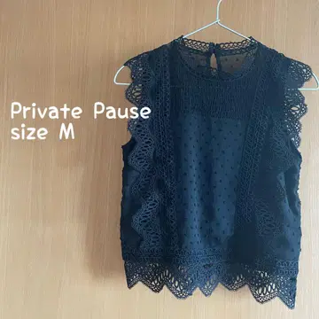 [미사용 새상품] Private Pause 블라우스 슬리브리스 블랙