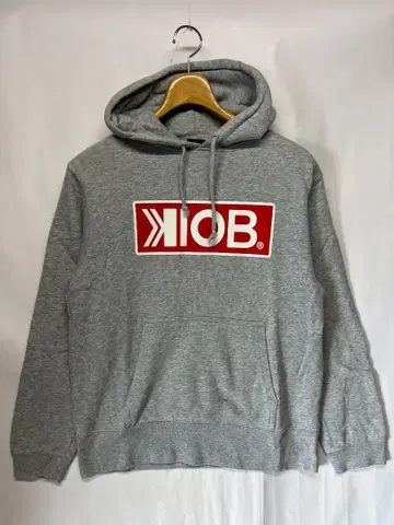 예쁜 KIOB 로고 프린트 후디드 후드티 그레이 이요켄 M 사이즈
