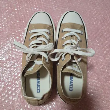 Converse All Star 베이지 로우컷 스니커즈 통굽