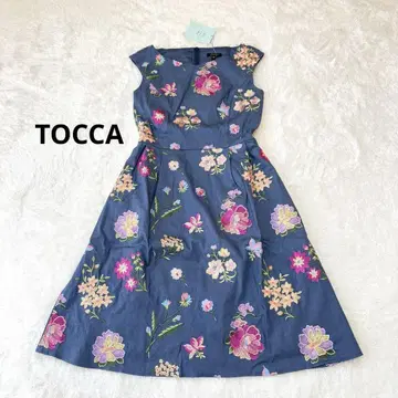 새상품 TOCCA 데님풍 포티드 플라워즈 드레스 원피스 꽃무늬 토카