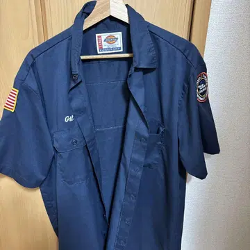 Dickies 워크 셔츠 L 네이비 Baker Hughes