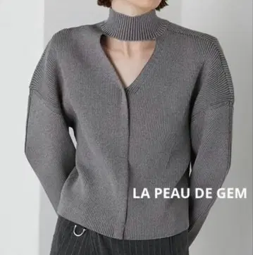 새상품급 LA PEAU DE GEM 라포두젬 2way 넥 홀더 니트