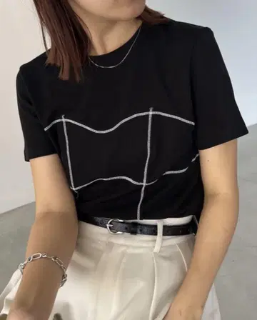 CAPRICIEUX LE'MAGE 스티치 티셔츠 블랙