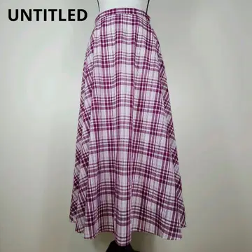 언타이틀 UNTITLED 롱 플레어 스커트 체크 무늬 S